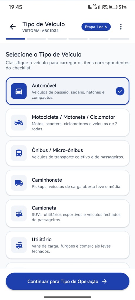 Tipos de Veículo